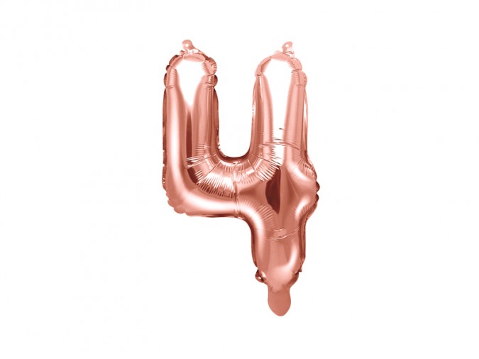 Foil Balloon Number \'\'4\'\' 35cm rose gold