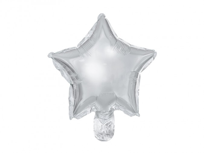 Foil balloons Stars 25cm silver (1 pkt / 25 pc.)