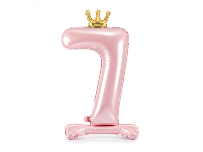 Standing foil balloon Number \'\'7\'\' 84 cm light pink
