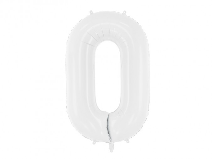 Foil ballon Number \'\'0\'\' 86 cm white