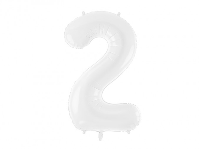 Foil ballon Number \'\'2\'\' 86 cm white