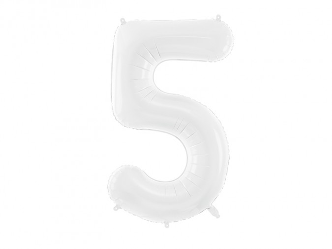 Foil ballon Number \'\'5\'\' 86 cm white