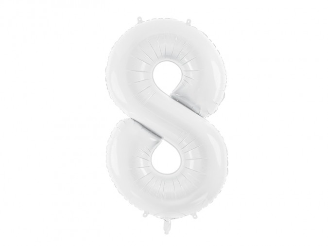 Foil ballon Number \'\'8\'\' 86 cm white