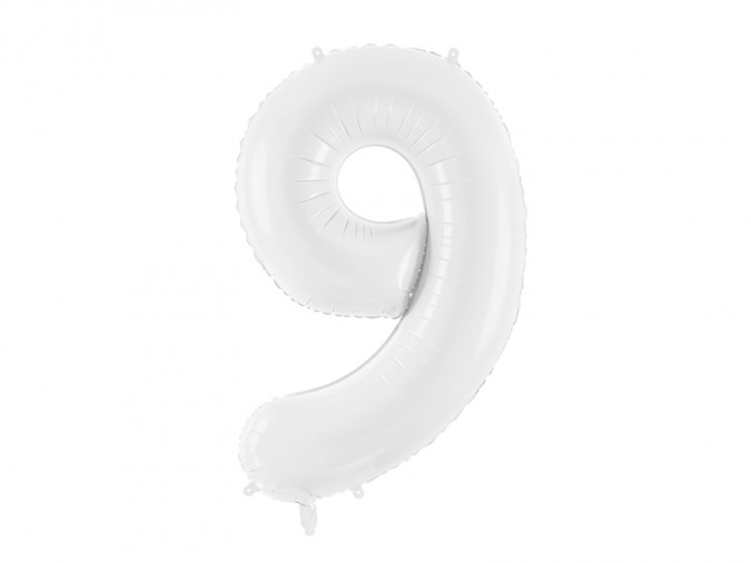 Foil ballon Number \'\'9\'\' 86 cm white