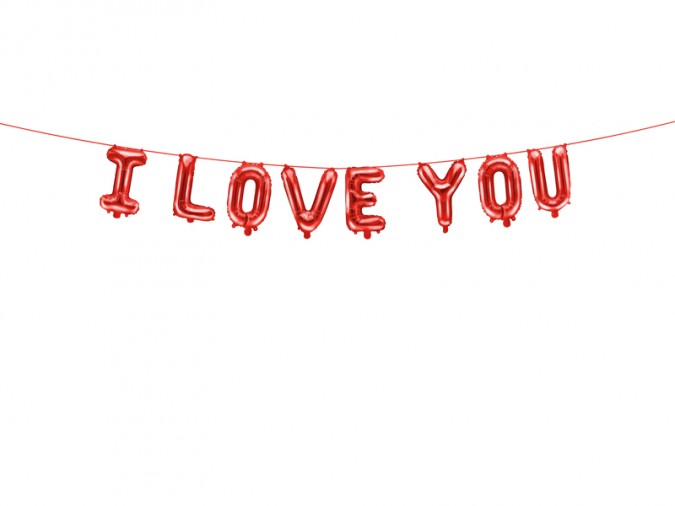 Foil balloon I Love You 260x40 cm red