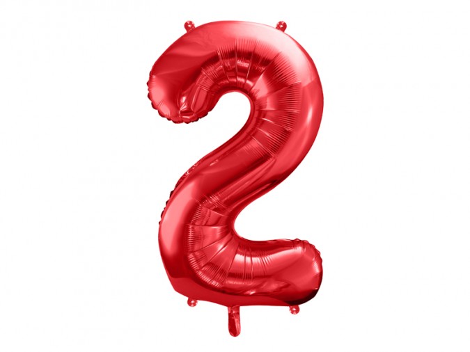 Foil Balloon Number \'\'2\'\' 86cm red