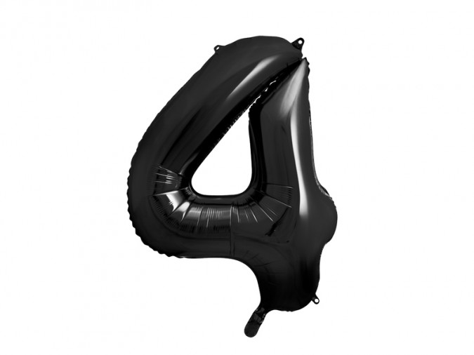 Foil Balloon Number \'\'4\'\' 86cm black