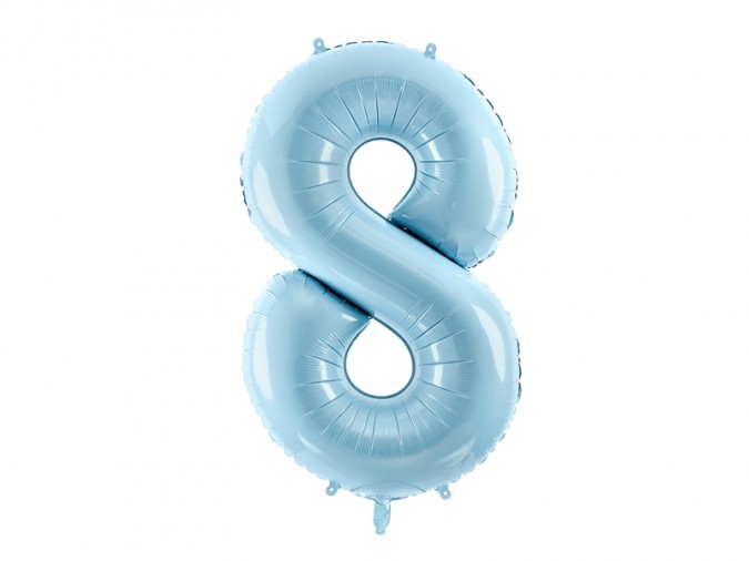 Foil Balloon Number \'\'8\'\' 86cm light blue