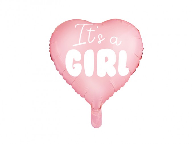 Foil Balloon Heart - It\'s a girl 45cm light pink