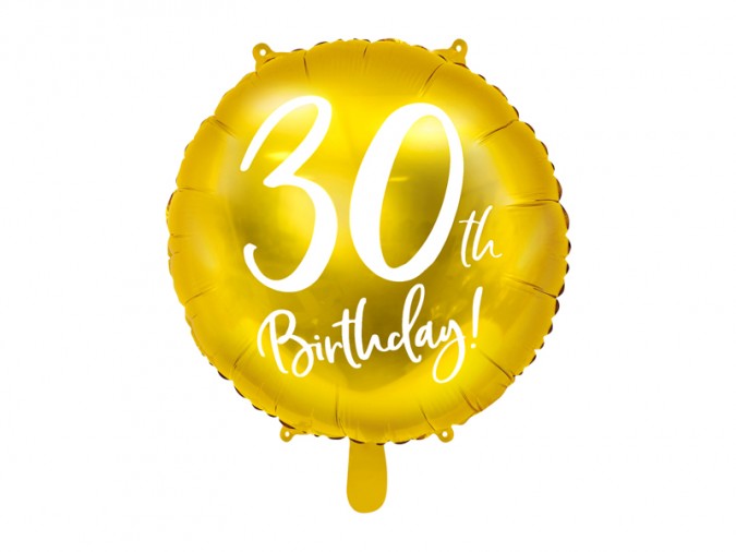 Foil Balloon 30th Birthday gold 45 cm