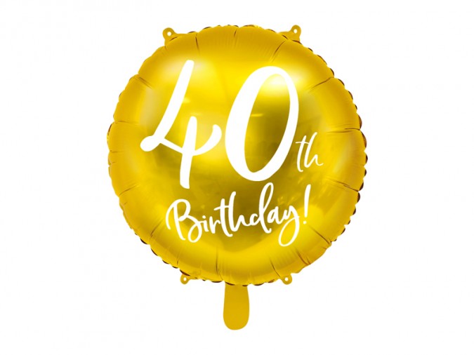 Foil Balloon 40th Birthday gold 45 cm