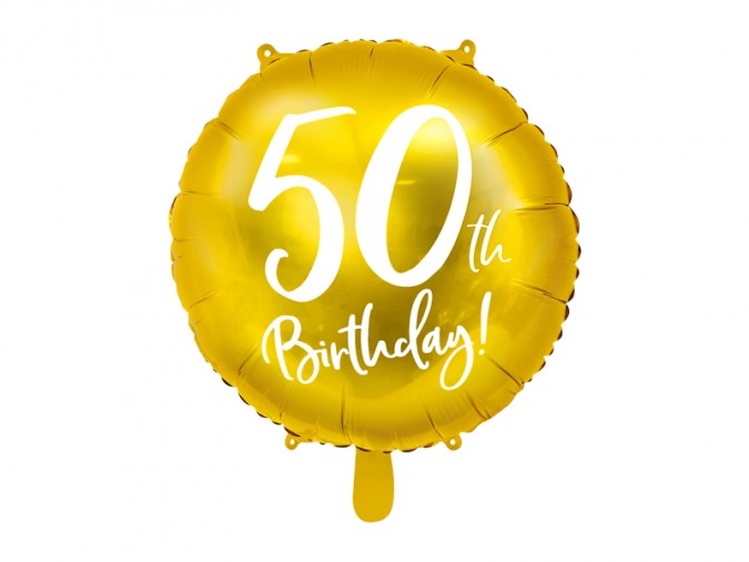 Foil Balloon 50th Birthday gold 45 cm