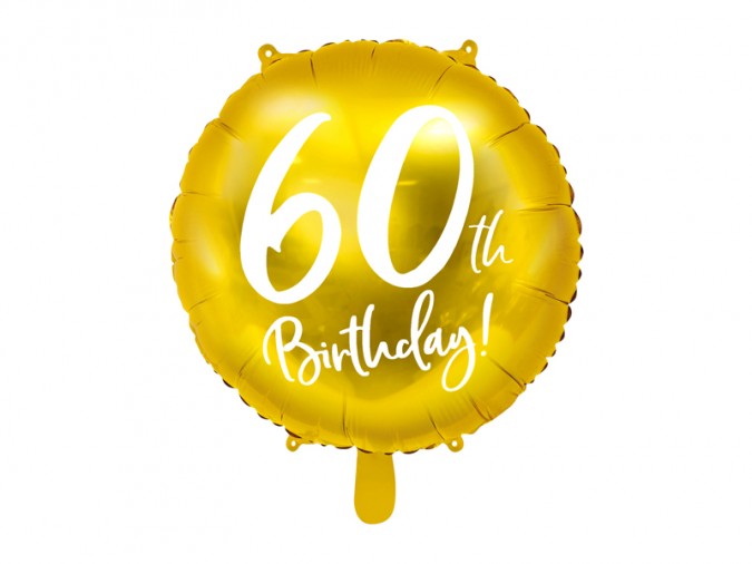 Foil Balloon 60th Birthday gold 45 cm