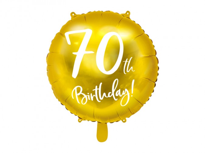 Foil Balloon 70th Birthday gold 45cm
