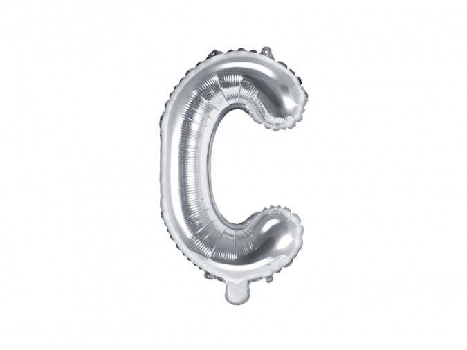 Foil Balloon Letter \'\'C\'\' 35cm silver