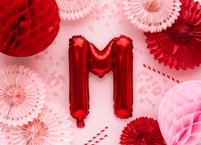 Foil Balloon Letter \'\'M\'\' 35cm red