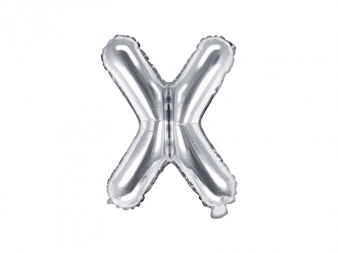 Foil Balloon Letter \'\'X\'\' 35cm silver