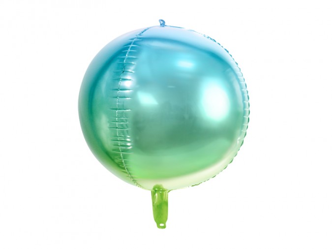 Foil Balloon Ombre Ball blue and green 35cm