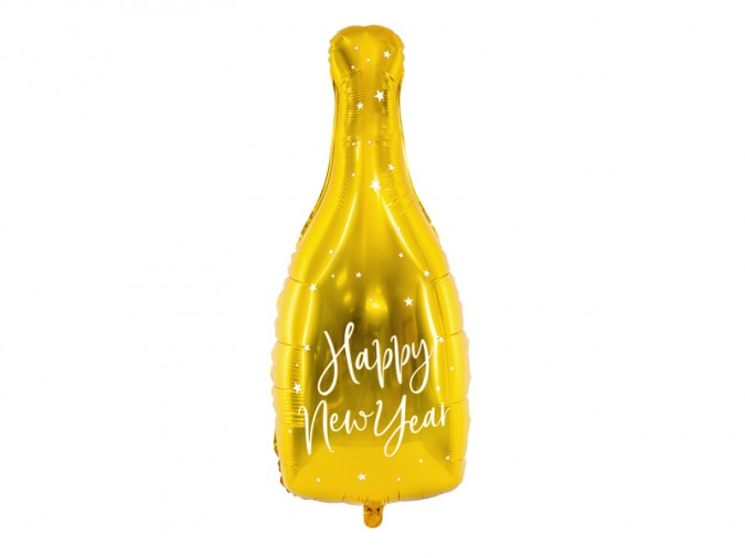 Foil balloon Bottle - Happy New Year 32x82cm gold