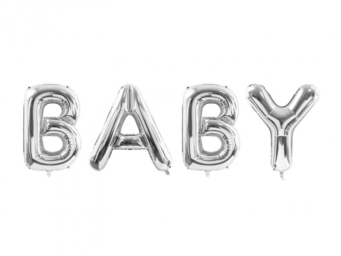 Foil balloon Baby 262x86cm silver