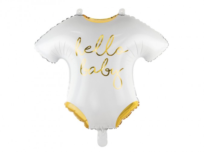 Foil balloon Baby romper - Hello Baby 51x45cm white