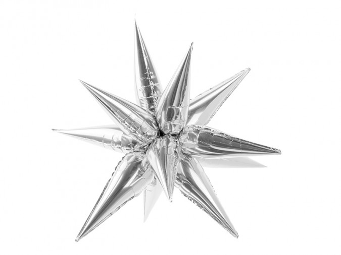 Foil balloon Star 3D 95cm silver