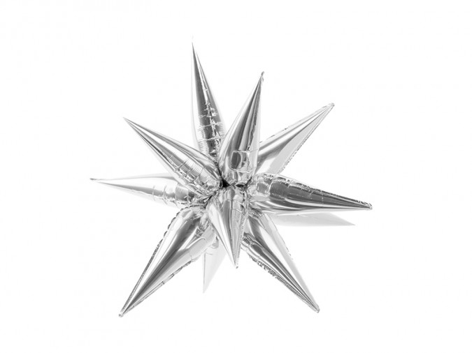 Foil balloon Star 3D 70cm silver