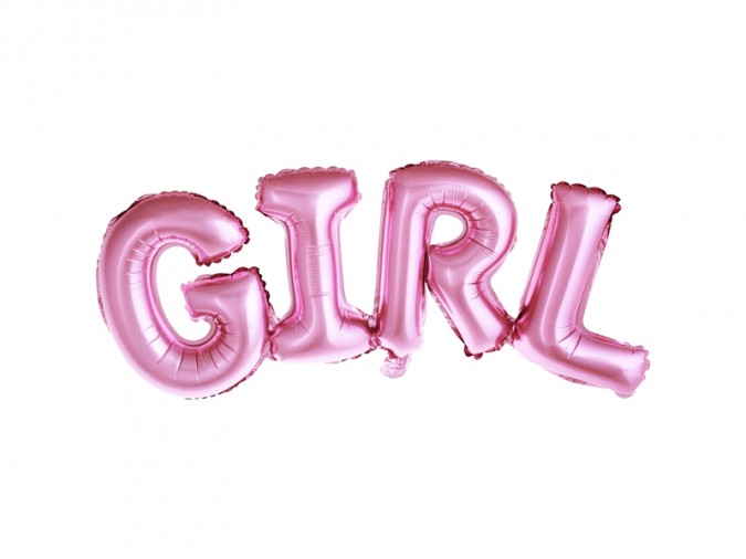 Foil Balloon Girl 74x33cm pink