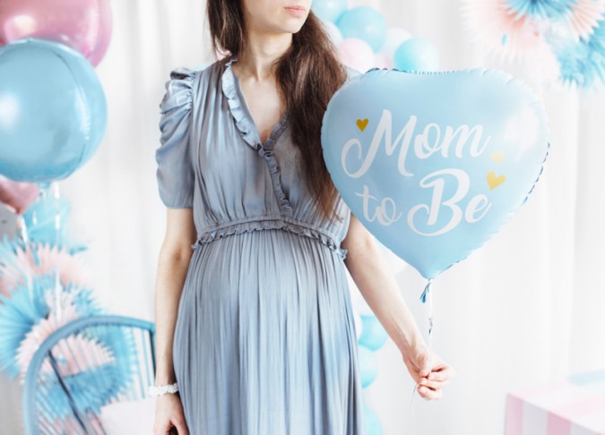 Foil balloon Mom to Be 35cm blue