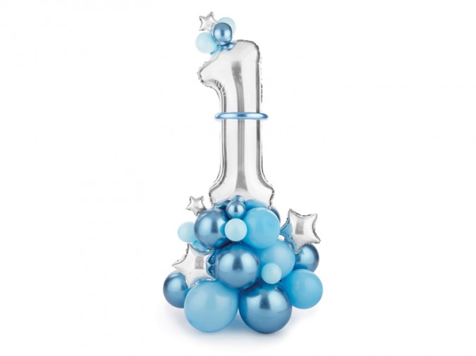 Balloon bouquet Number \'\'1\'\' blue 90x140cm