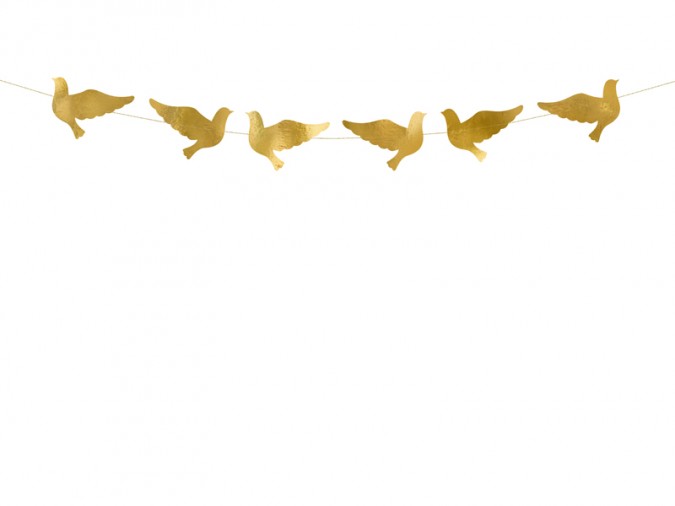 Garland Doves gold 112 cm