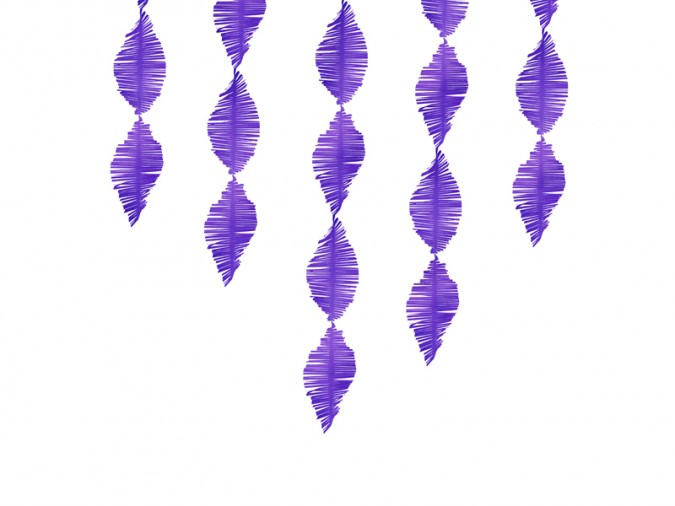 Crepe paper fringe garland violet 3m