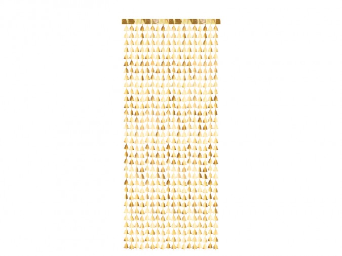 Party curtain - Christmas trees gold 100x245cm
