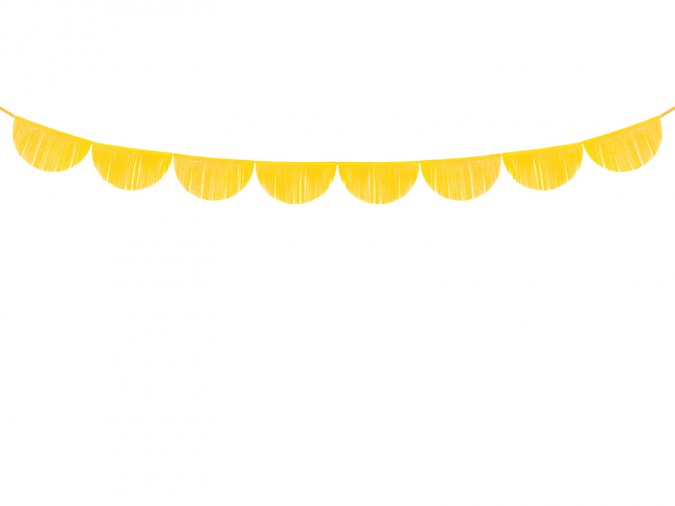 Scalloped fringe garland yellow 3m