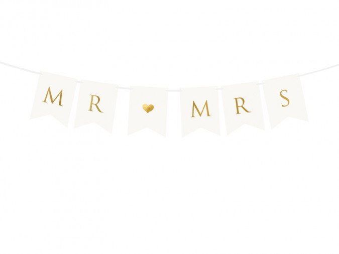 Banner Mr Mrs white 15 x 85 cm