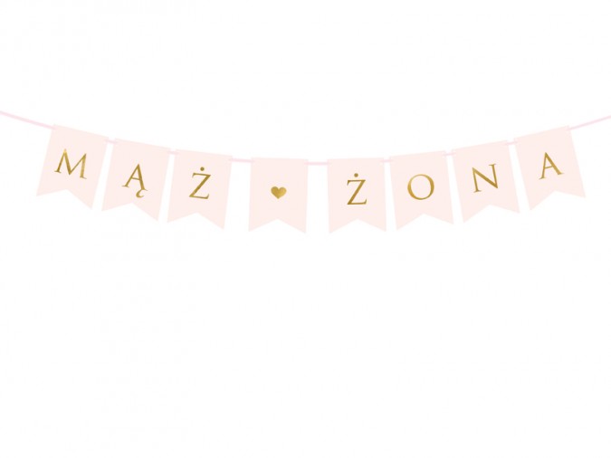 Banner Mąż Żona light pink 15 x 110 cm