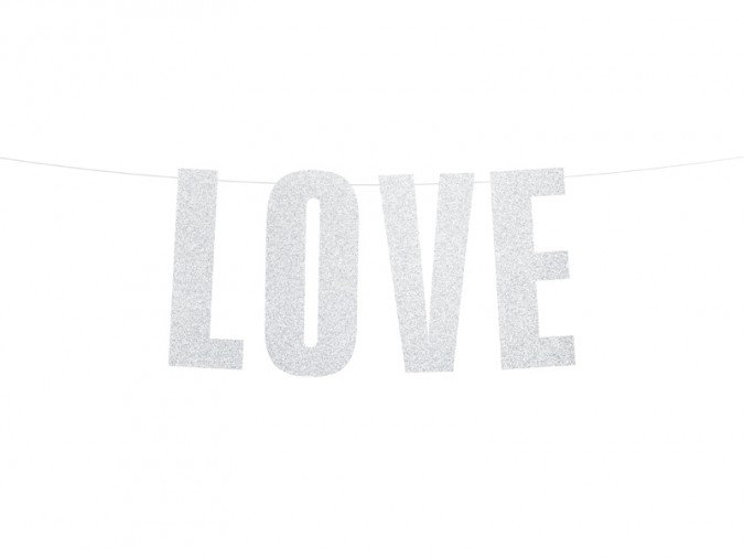 Banner Love silver 21x55cm