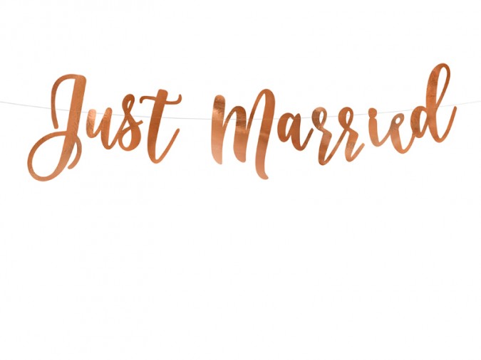 Banner Just Married rose gold 20x77cm