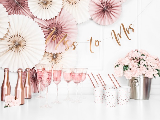 Banner Miss to Mrs rose gold 18x76cm