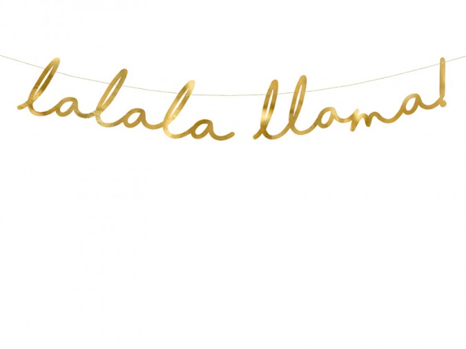 Banner Llama - Lalala Llama gold 12.5x82cm