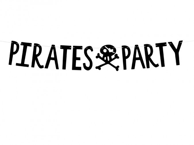 Banner Pirates Party black 14x100cm