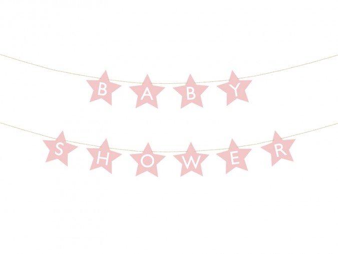 Baner Baby shower 290x16.5 cm light pink