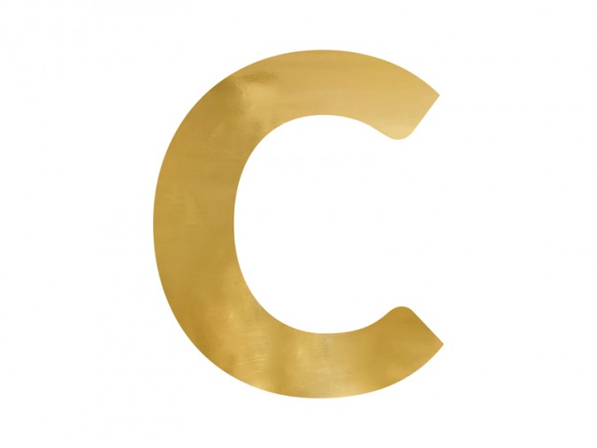 Mirror letter \'\'C\'\' gold 51x61 cm