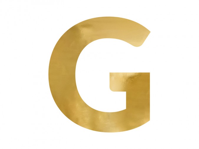 Mirror letter \'\'G\'\' gold 54x61 cm