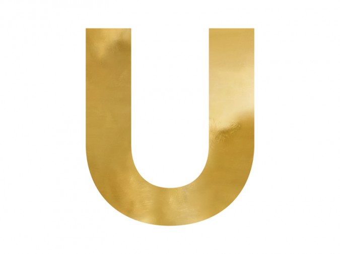 Mirror letter \'\'U\'\' gold 52x61 cm