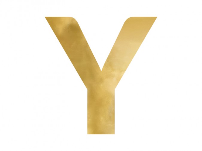 Mirror letter \'\'Y\'\' gold 58x60 cm