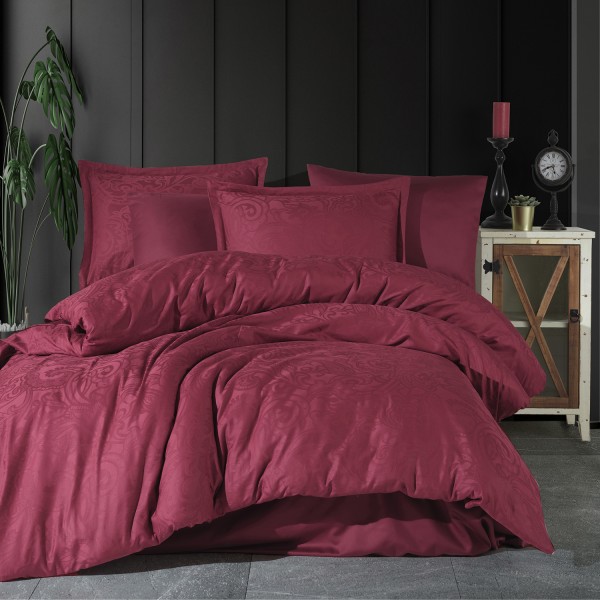 Lenjerie pat matrimonial, 6 piese, Bumbac 100% Jacquard, Ralex Pucioasa HEMERA V2 [1]