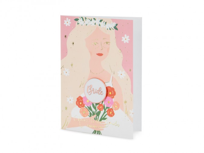 Card with enamel pin Bride 10.5x15 cm