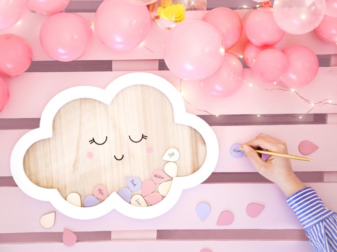 Wooden guest book - Cloud 30.5x43cm