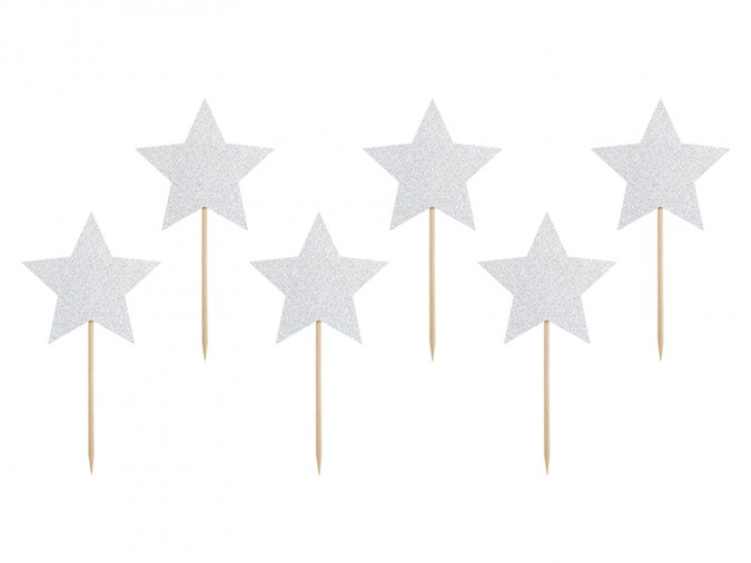 Cupcake toppers Unicorn - Stars (Set 6 bucati)